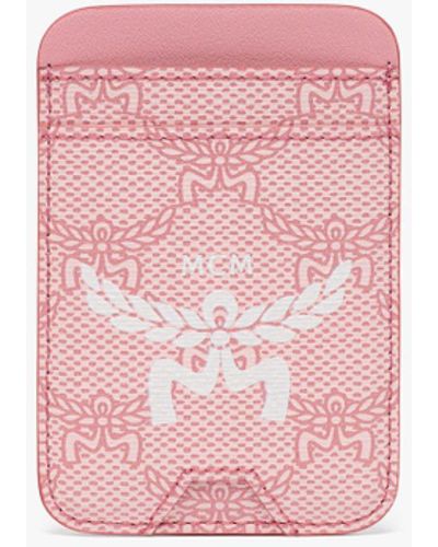 MCM Himmel N/s Card Case In Lauretos - Pink