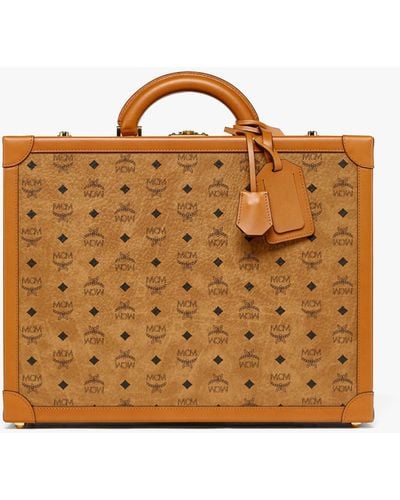 MCM Suitcase In Visetos - Brown