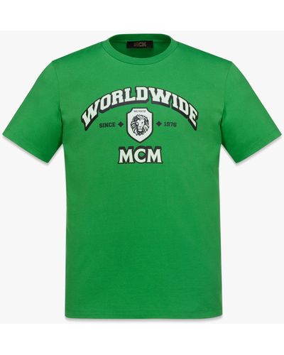 MCM Worldwide Print T-shirt In Organic Cotton - Green