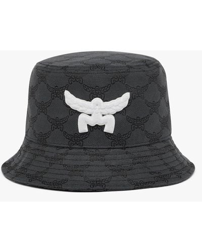 MCM Bucket Hat In Lauretos Denim Jacquard - Black