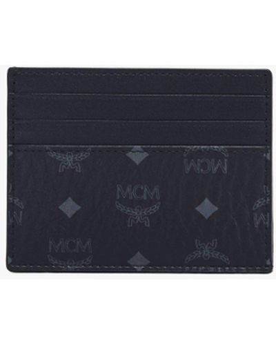 MCM Card Case In Visetos Original - Blue