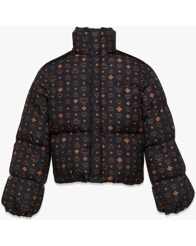 MCM Monogram Print Puffer Jacket In Regenerated Nylon - Black