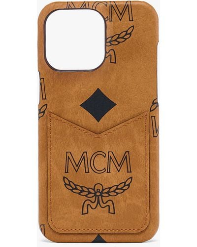 MCM Iphone 15 Pro Max Case In Maxi Visetos - Brown