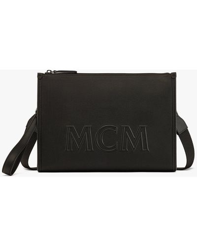 MCM Aren Crossbody Pouch In Spanish Calf Leather - Black