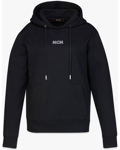 MCM Essentials Logo Hoodie In Organic Cotton - Black