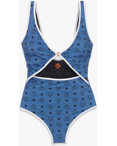 MCM Monogram Print Swimsuit - Blue