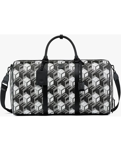 MCM Ottomar Weekender Bag In Cubic Monogram Canvas - Black