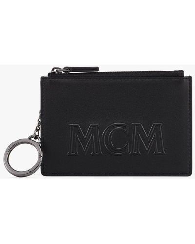 MCM Aren Key Pouch In Spanish Calf Leather - Black