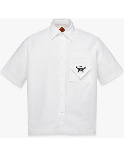 MCM Logo Short Sleeve Oxford Shirt - White