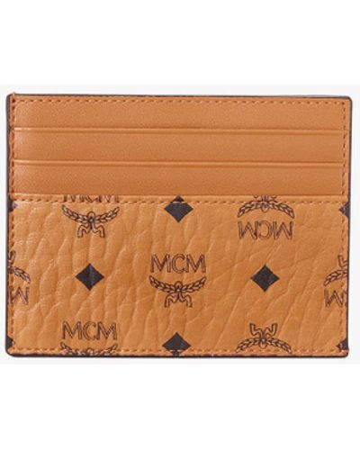 MCM Card Case In Visetos Original - Brown