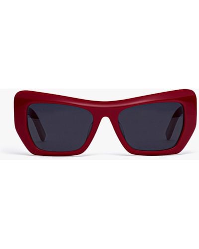MCM Unisex Square Sunglasses - Red