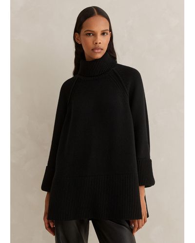 ME+EM Merino Cashmere Oversized Longline Sweater - Black