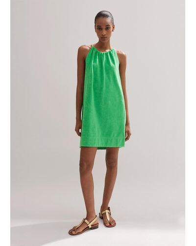 ME+EM Toweling Halterneck Dress - Green