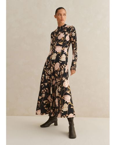 ME+EM Romantic Floral Print Fit And Flare Maxi Dress - Natural