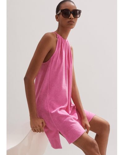 ME+EM Toweling Halterneck Dress - Pink