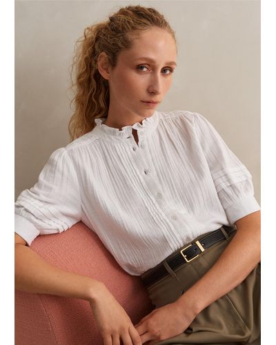 ME+EM Cheesecloth Blouse - Brown