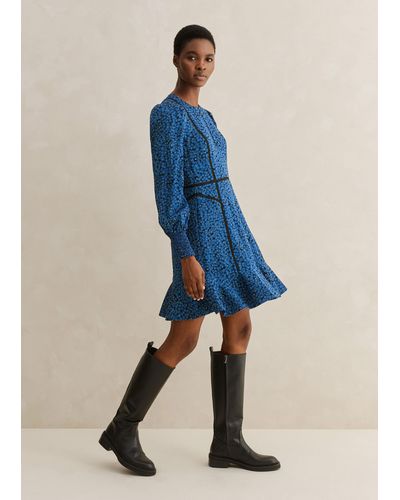 ME+EM Mille Fleur Print Slim Maxi Dress in Blue | Lyst UK
