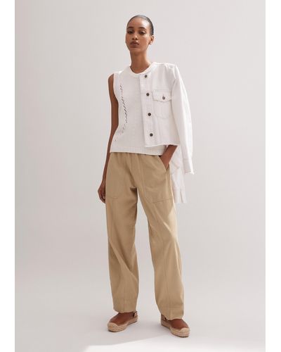 ME+EM Pull-on Casual Trouser - Natural