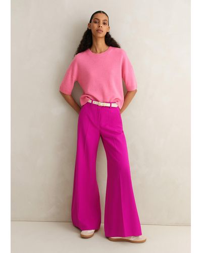 ME+EM Wide-leg Flare Trouser - Pink