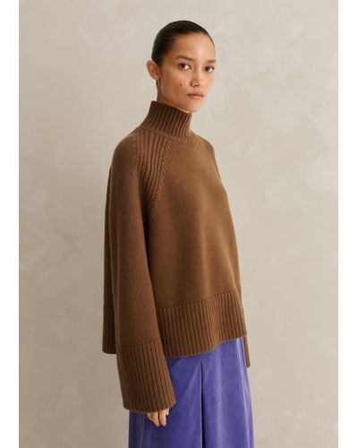 ME+EM Chunky Cashmere-blend High Neck Sweater - Natural
