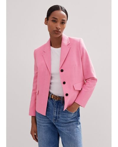 ME+EM Cotton Blend Fitted Contour Jacket - Pink