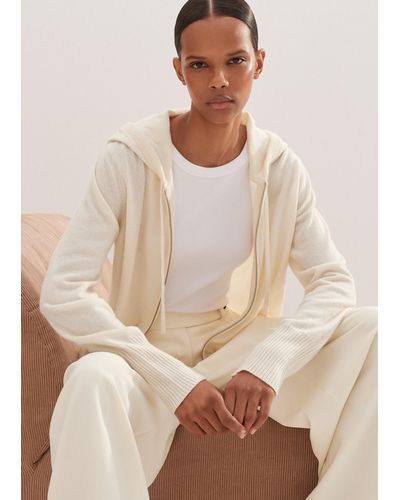 ME+EM Cashmere Relaxed Fit Box Zip Hoody - Natural