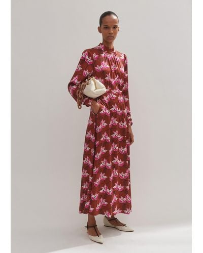 ME+EM Waterlily Print Maxi Dress + Belt - Pink