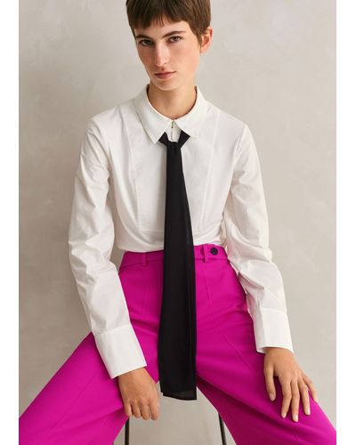 ME+EM Tuxedo Layering Shirt + Tie - Pink