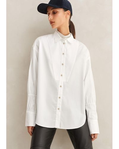 ME+EM Crease Less Cotton Elastic Sleeve Shirt - Natural