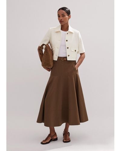 ME+EM Linen-blend A-line Skirt - Natural