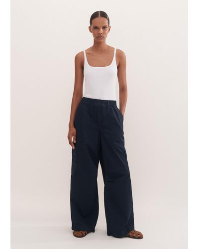 ME+EM Relaxed Low-rise Cargo Trouser - Blue