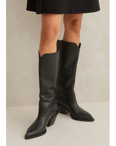 ME+EM Western Knee High Boot - Black