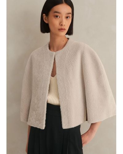 ME+EM Luxe Shearling Cape - Natural