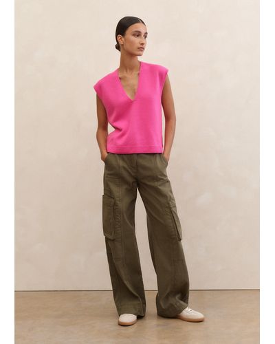 ME+EM Cotton Cargo Trouser - Pink