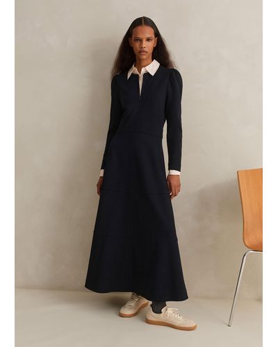 ME+EM Travel Tailoring Fit And Flare Maxi Dress - Blue
