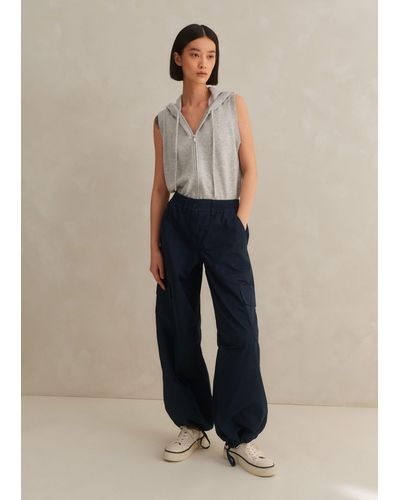 ME+EM Relaxed Low-rise Cargo Trouser - Blue