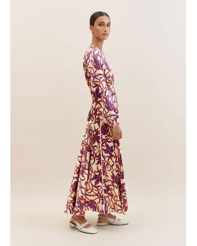 ME+EM Mille Fleur Print Slim Maxi Dress in Blue | Lyst UK