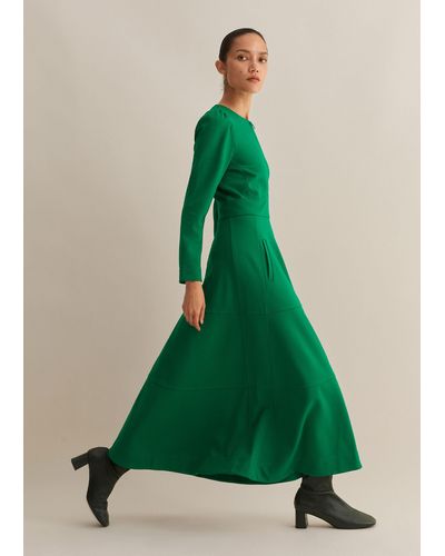 ME+EM Travel Tailoring Fit And Flare Maxi Dress - Green