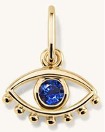 MEJURI Evil Eye Gemstone Charm Blue Sapphire - Natural