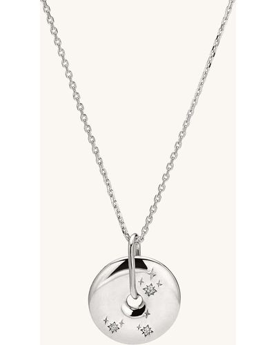 MEJURI Zodiac Pendant Necklace Pisces Silver - White