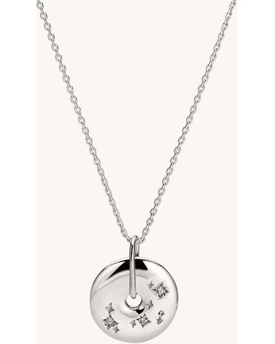 MEJURI Zodiac Pendant Necklace Scorpio Silver - White