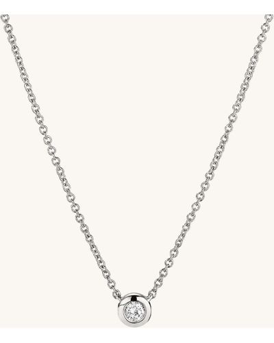 MEJURI Diamond Necklace White Gold - Metallic