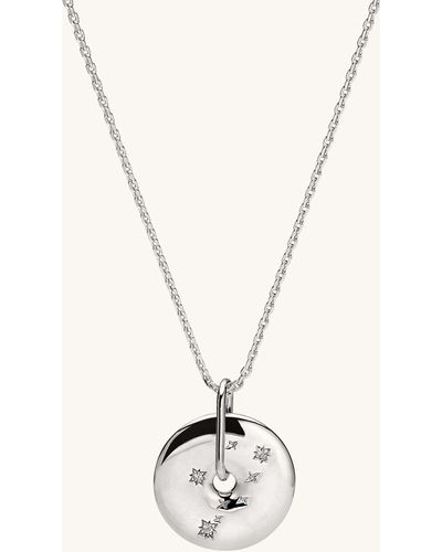 MEJURI Zodiac Pendant Necklace Taurus Silver - White