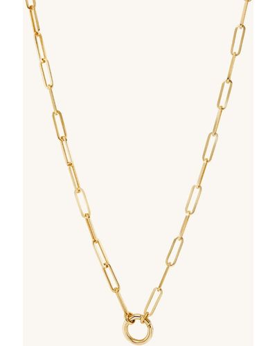 MEJURI Paperclip Chain Charm Necklace - Metallic