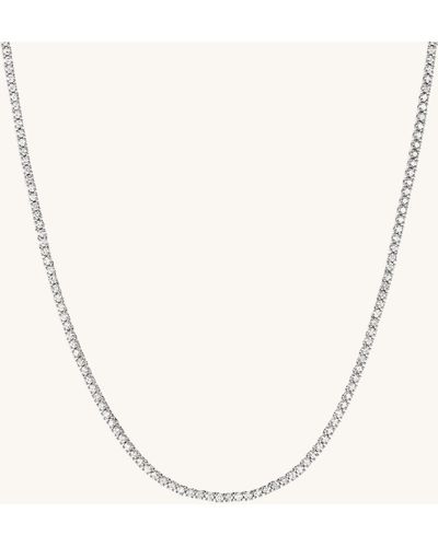 MEJURI Diamond Tennis Necklace White Gold - Natural