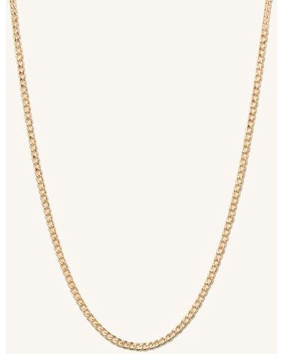 MEJURI Flat Curb Chain Necklace - Metallic