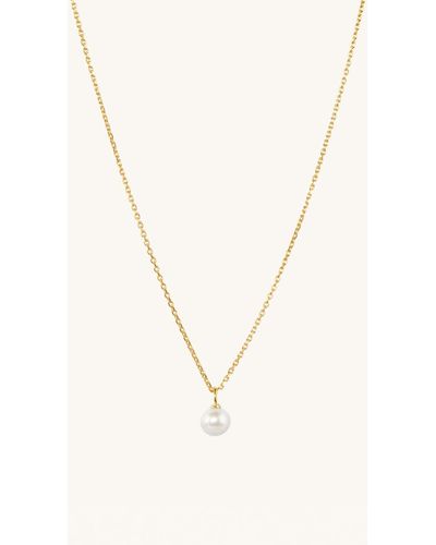 MEJURI Mini Pearl Pendant Necklace - Black
