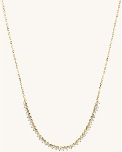 MEJURI Diamond Half Tennis Necklace - Natural