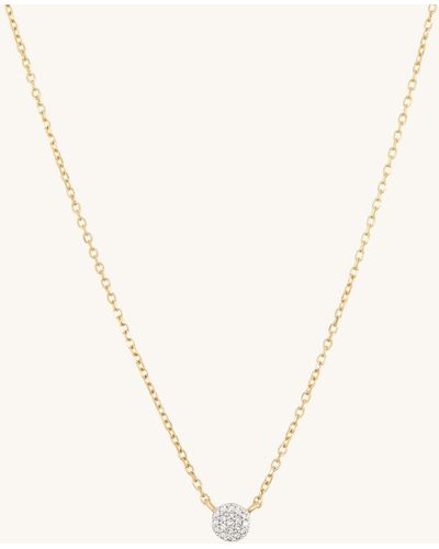 MEJURI Pave Diamond Round Necklace - Yellow