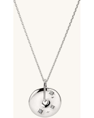 MEJURI Zodiac Pendant Necklace Aries Silver - White